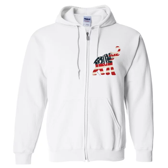 President Trump 2024 Republican Elephant Trump Supporter Full Zip Hoodie