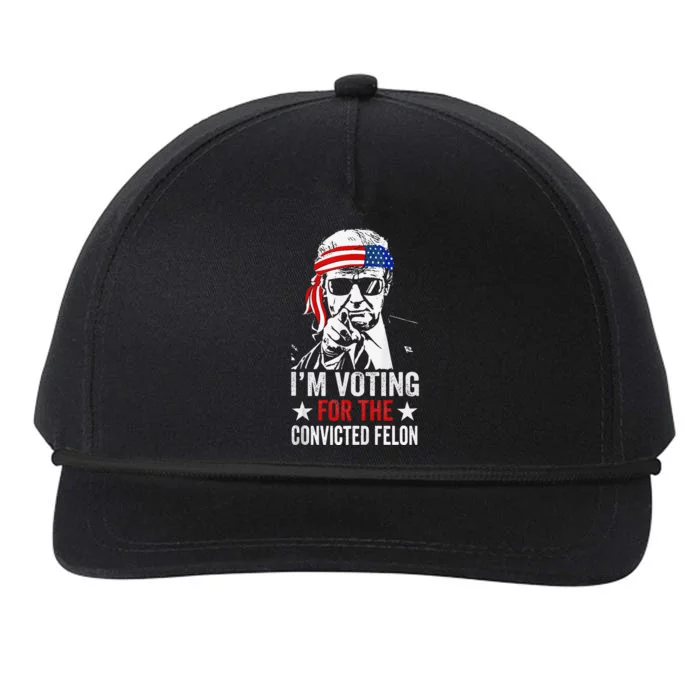 Pro Trump 2024 Patriotic IM Voting Convicted Felon Snapback Five-Panel Rope Hat