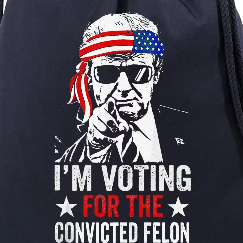 Pro Trump 2024 Patriotic IM Voting Convicted Felon Drawstring Bag