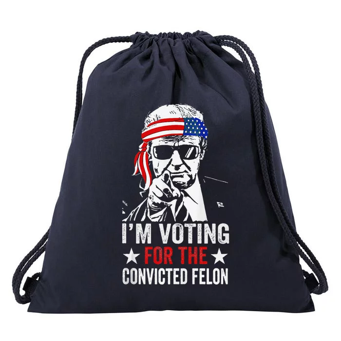 Pro Trump 2024 Patriotic IM Voting Convicted Felon Drawstring Bag