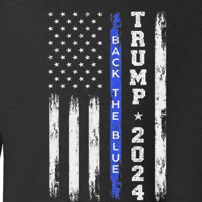 Pro Trump 2024 Back The Blue American Flag Toddler Sweatshirt