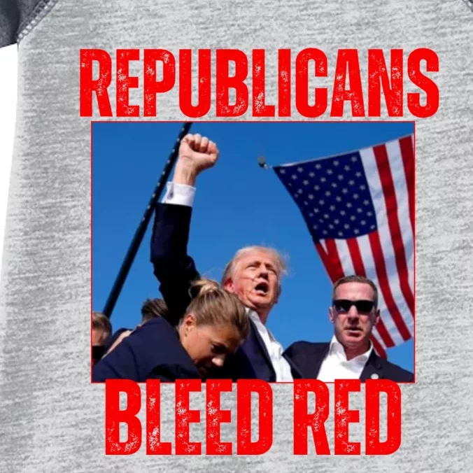 Pro Trump 2024 Trump Republicans Bleed Red 2024 Assignation Attempt Infant Baby Jersey Bodysuit