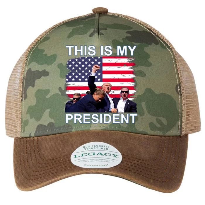 President Trump 2024 This Is My President Legacy Tie Dye Trucker Hat