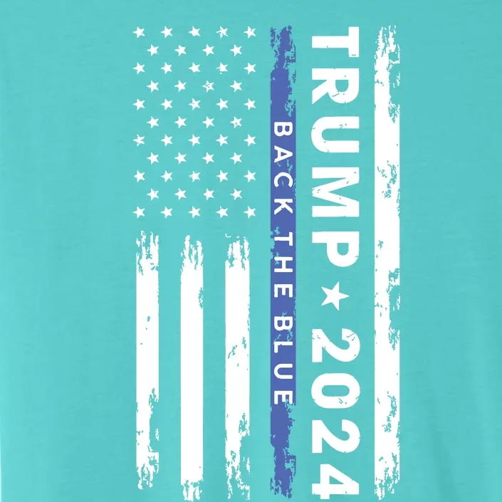 Pro Trump 2024 Back The Blue Thin Blue Line American Flag ChromaSoft Performance T-Shirt