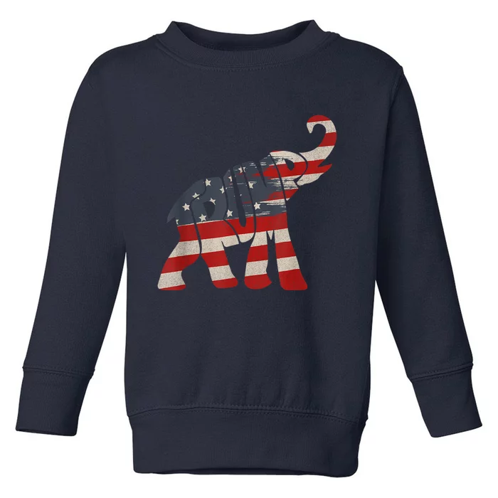 President Trump 2024 Republican Elephant Trump Supporter Toddler Sweatshirt