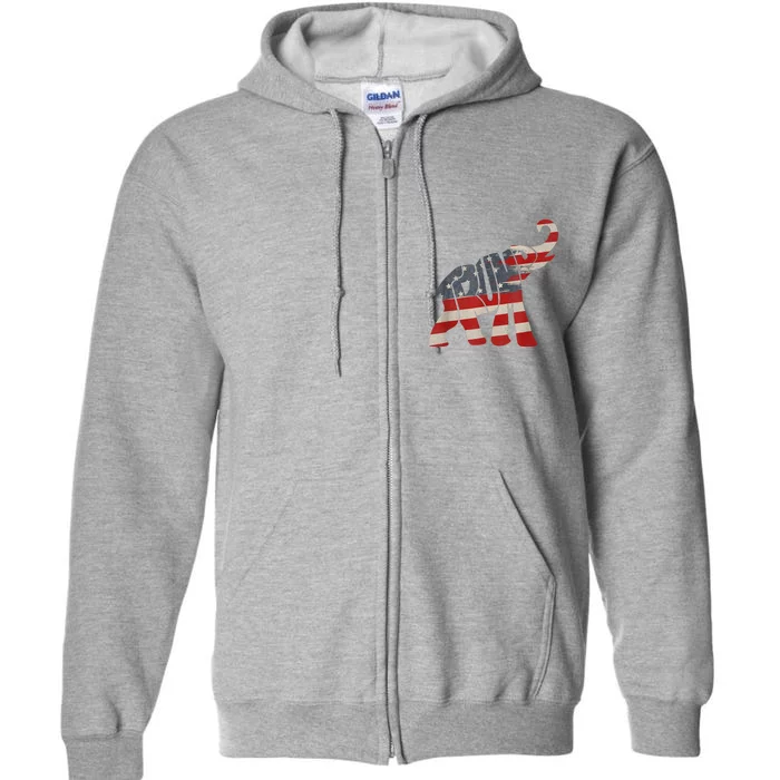 President Trump 2024 Republican Elephant Trump Supporter Full Zip Hoodie