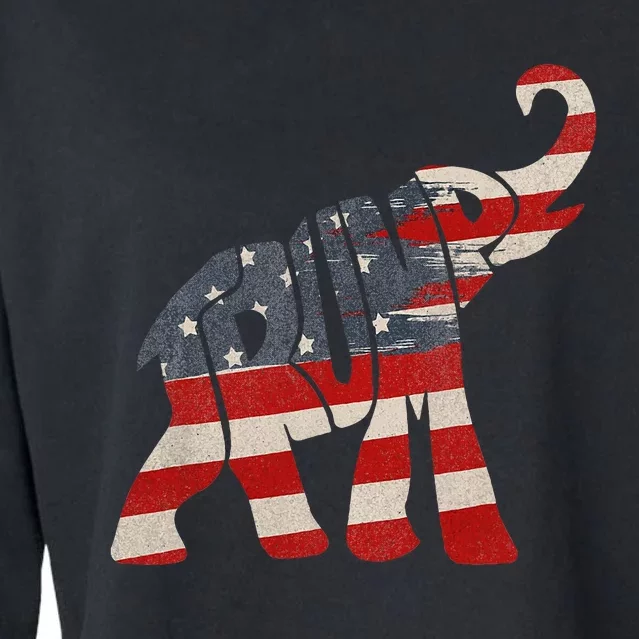 President Trump 2024 Republican Elephant Trump Supporter Cropped Pullover Crew