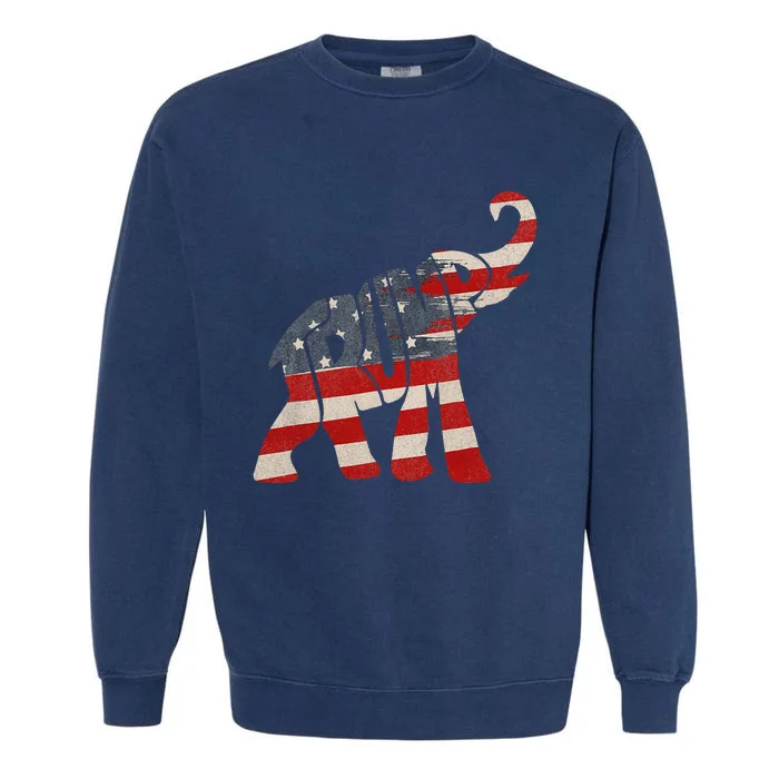 President Trump 2024 Republican Elephant Trump Supporter Garment-Dyed Sweatshirt