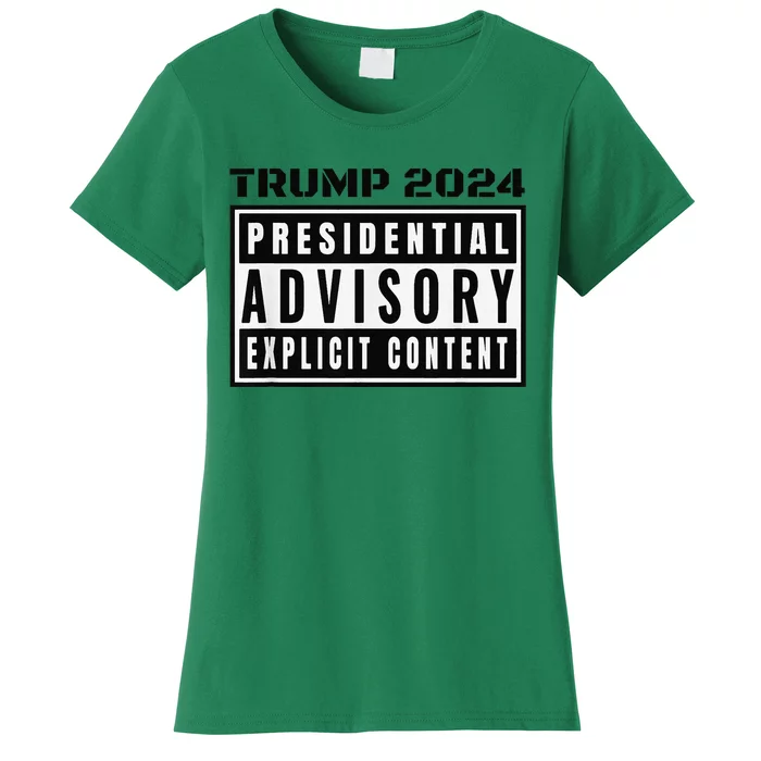 President Trump 2024 Maga Presidential Advisory Sticker Women's T-Shirt