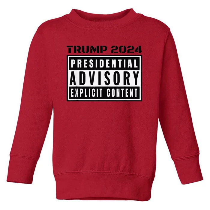 President Trump 2024 Maga Presidential Advisory Sticker Toddler Sweatshirt