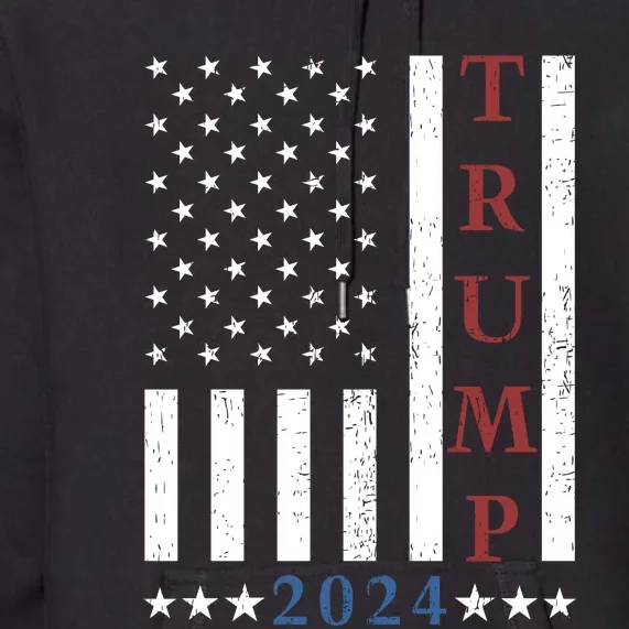 Pro Trump 2024 American Flag Premium Hoodie