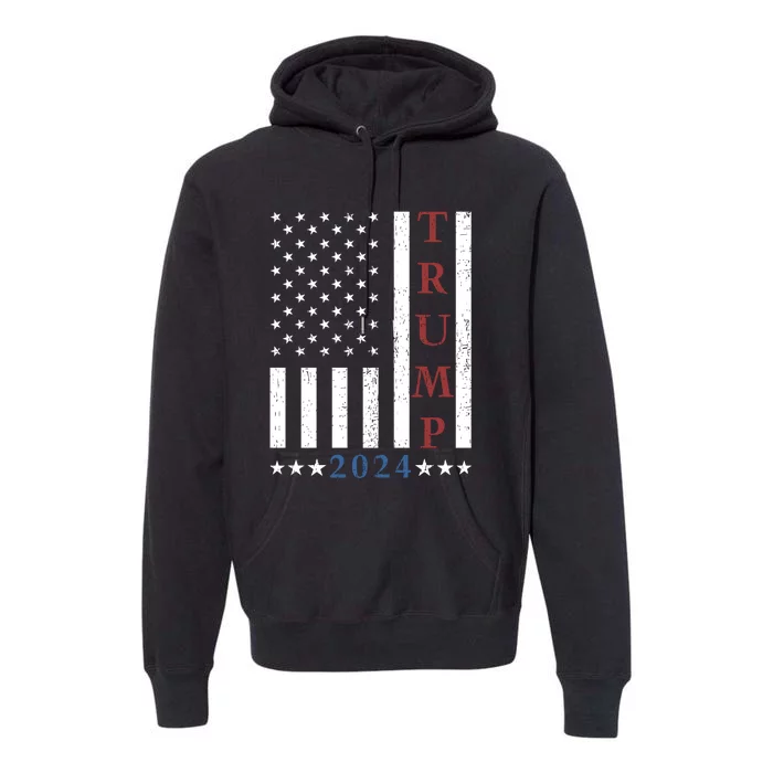 Pro Trump 2024 American Flag Premium Hoodie