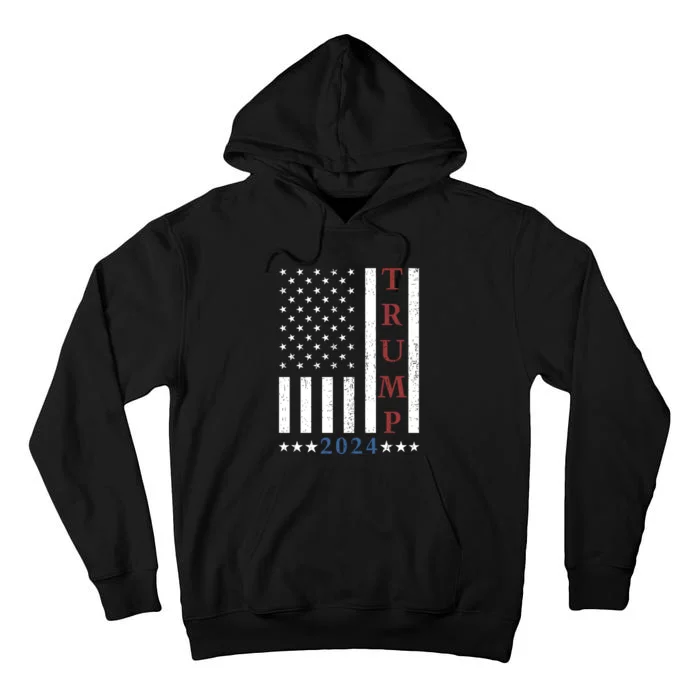 Pro Trump 2024 American Flag Tall Hoodie