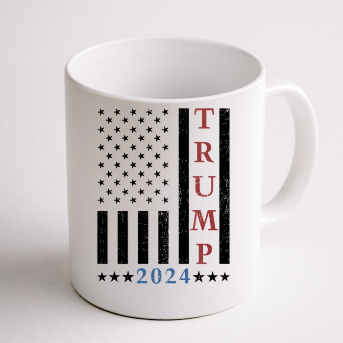 Pro Trump 2024 American Flag Front & Back Coffee Mug