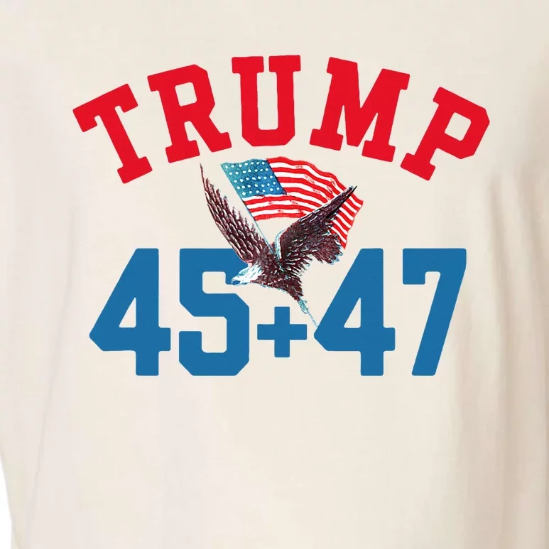 Patriotic Trump 45 And 47 Victory Winner Won Patriotic Flag Garment-Dyed Women's Muscle Tee