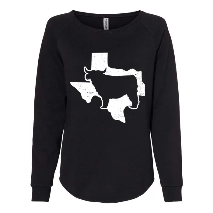 Patriotic Texas 4th July Design Highland Cow Gift Womens California Wash Sweatshirt