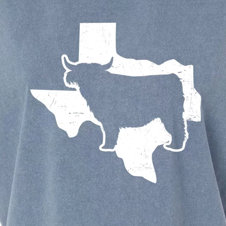 Patriotic Texas 4th July Design Highland Cow Gift Garment-Dyed Women's Muscle Tee