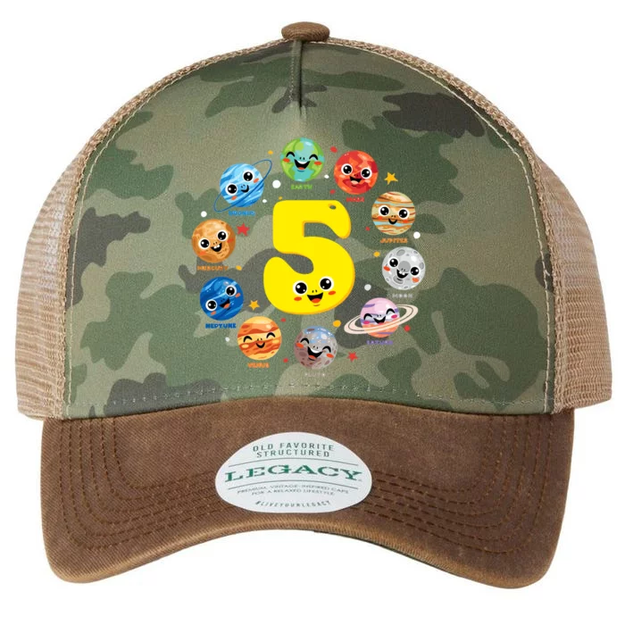 Planets Three 5 Years Old 5th Birthday Boy And Girl Legacy Tie Dye Trucker Hat