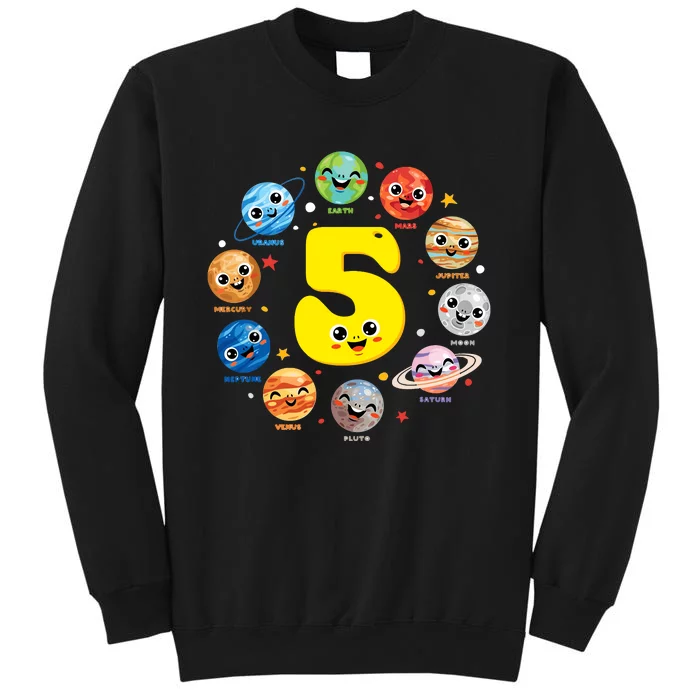 Planets Three 5 Years Old 5th Birthday Boy And Girl Sweatshirt