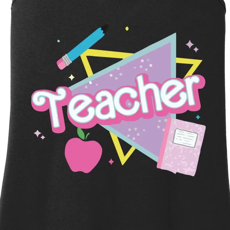 Pink Teacher 90s Ladies Essential Tank