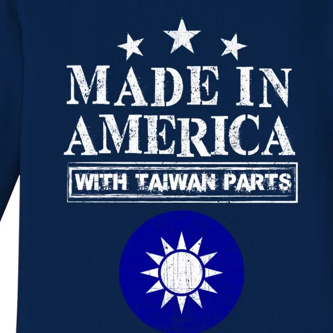 Proud Taiwanese American Taiwan Immigrant Pride Funny Gift Baby Long Sleeve Bodysuit