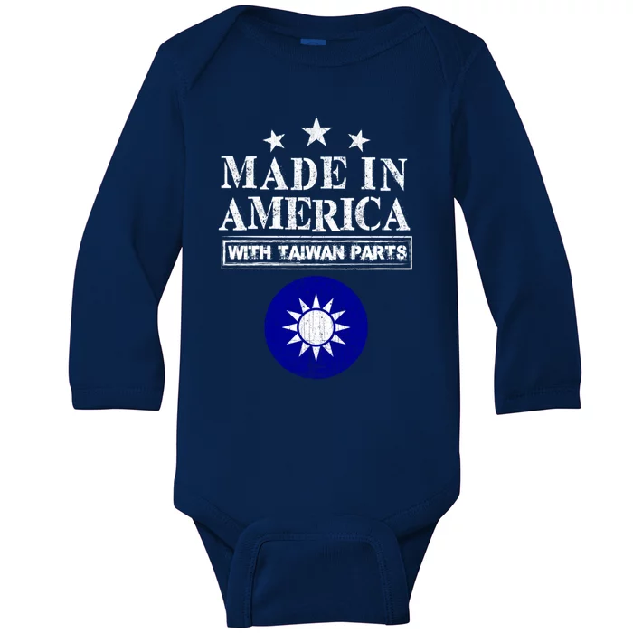 Proud Taiwanese American Taiwan Immigrant Pride Funny Gift Baby Long Sleeve Bodysuit