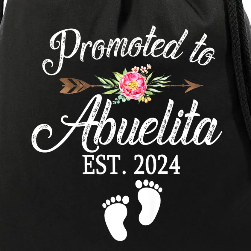 Promoted To Abuelita Grandma Est 2024 Pregnancy Announcement Drawstring Bag