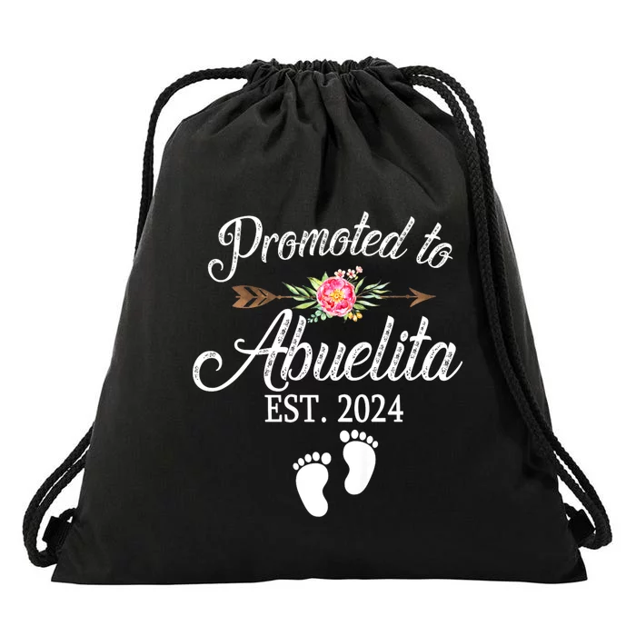 Promoted To Abuelita Grandma Est 2024 Pregnancy Announcement Drawstring Bag