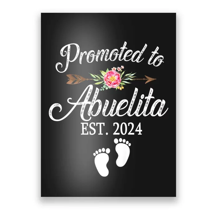 Promoted To Abuelita Grandma Est 2024 Pregnancy Announcement Poster