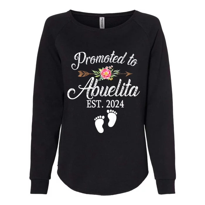 Promoted To Abuelita Grandma Est 2024 Pregnancy Announcement Womens California Wash Sweatshirt