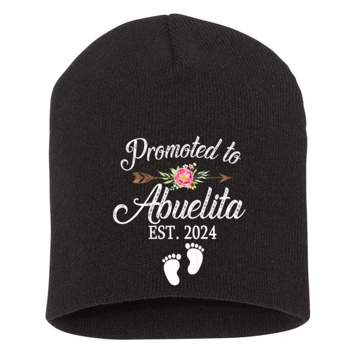 Promoted To Abuelita Grandma Est 2024 Pregnancy Announcement Short Acrylic Beanie