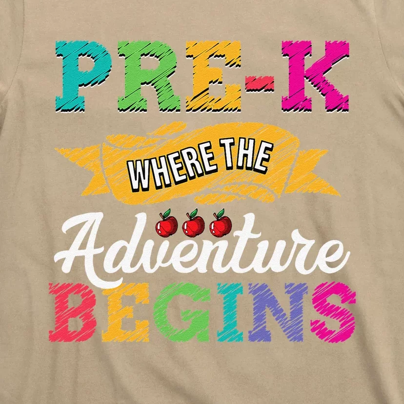 PreK Teacher Adventure Begins First Day Preschool Teachers Gift T-Shirt