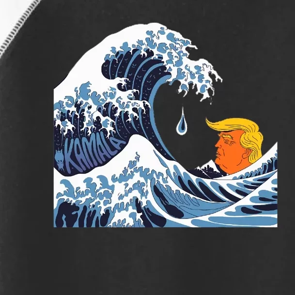 Political Tsunami Anti Trump The Kamala Wave Toddler Fine Jersey T-Shirt