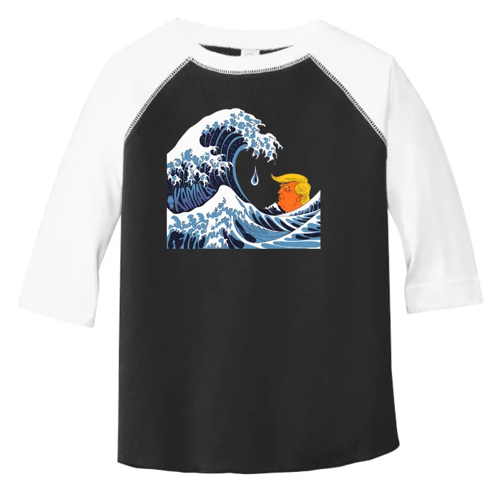 Political Tsunami Anti Trump The Kamala Wave Toddler Fine Jersey T-Shirt