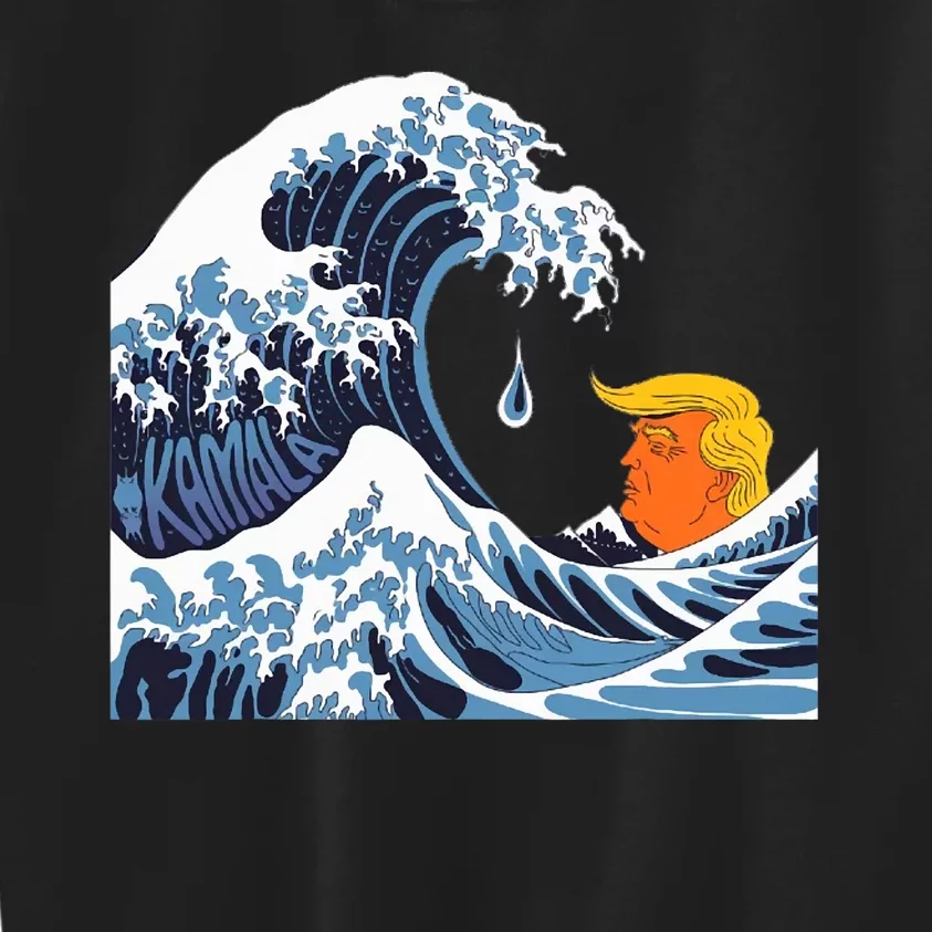 Political Tsunami Anti Trump The Kamala Wave Kids Sweatshirt