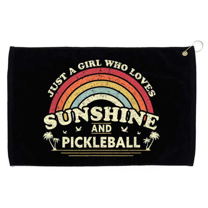 Pickleball Tee A Girl Who Loves Sunshine And Pickleball Grommeted Golf Towel