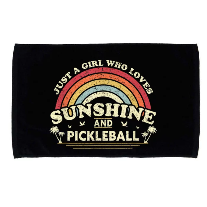 Pickleball Tee A Girl Who Loves Sunshine And Pickleball Microfiber Hand Towel