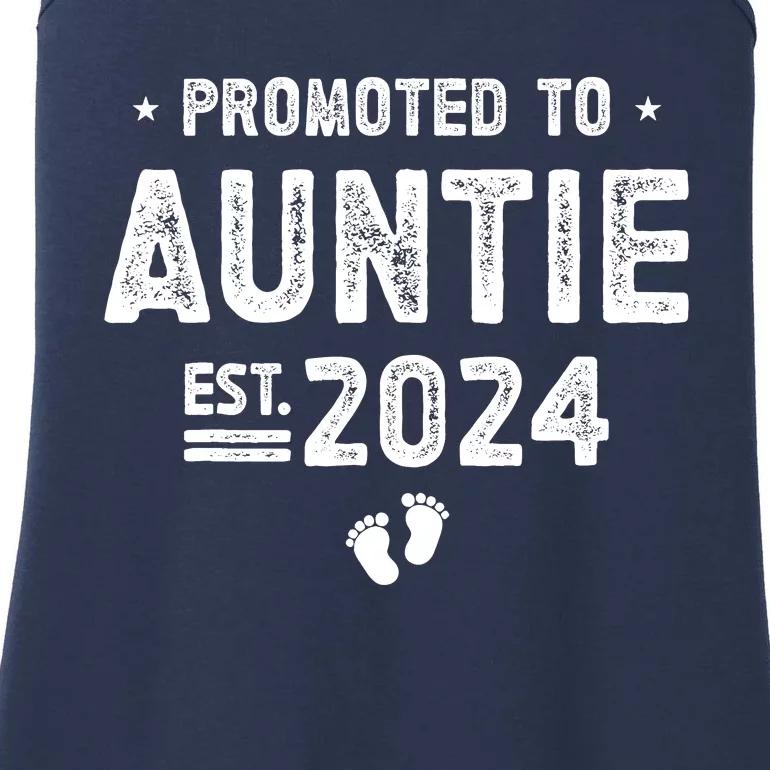 Promoted To Auntie 2024 Soon To Be Auntie Ladies Essential Tank