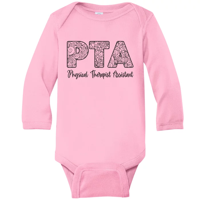 Physical Therapist Assistant PTA Gifts Physical Therapy PT Baby Long Sleeve Bodysuit