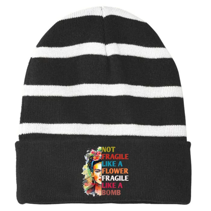 Promoted To Abuela Grandma Grandmother To Be Striped Beanie with Solid Band