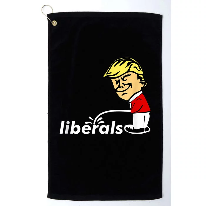 Pro Trump Anti Liberal Donald Trump Pissing On Liberals Platinum Collection Golf Towel