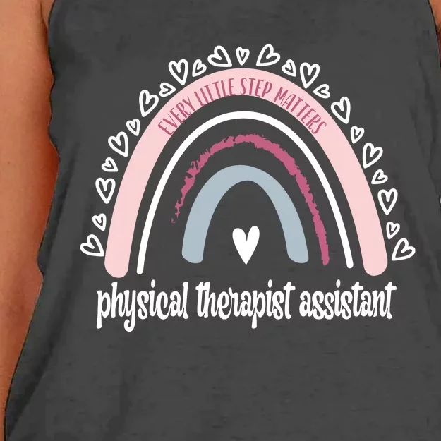 Physical Therapist Assistant Rainbow PTA Physical Therapy Women's Knotted Racerback Tank