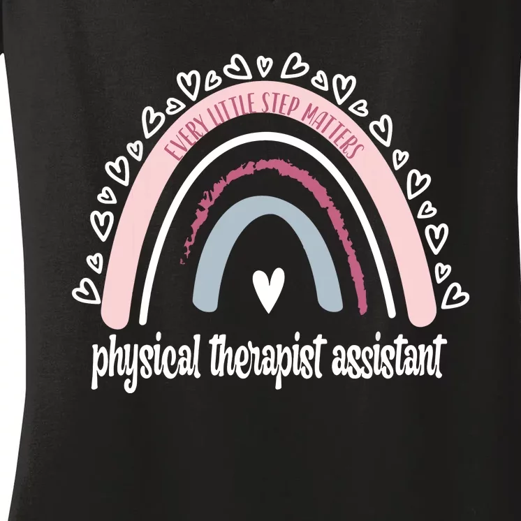 Physical Therapist Assistant Rainbow PTA Physical Therapy Women's V-Neck T-Shirt