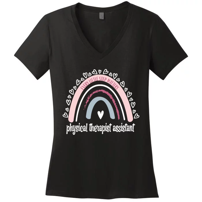 Physical Therapist Assistant Rainbow PTA Physical Therapy Women's V-Neck T-Shirt