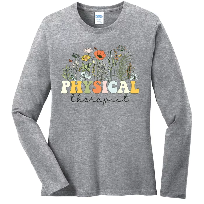 Physical Therapist Assistant Therapy PT Month Ladies Long Sleeve Shirt