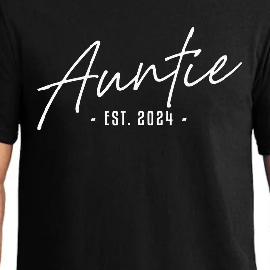 Promoted To Auntie Est 2024 Cute Auntie To Be Women New Aunt Pajama Set