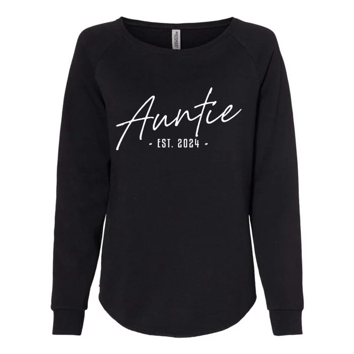 Promoted To Auntie Est 2024 Cute Auntie To Be Women New Aunt Womens California Wash Sweatshirt