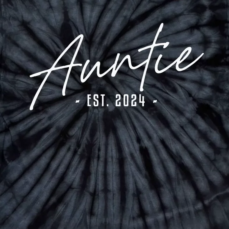 Promoted To Auntie Est 2024 Cute Auntie To Be Women New Aunt Tie-Dye T-Shirt