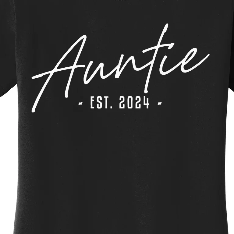 Promoted To Auntie Est 2024 Cute Auntie To Be Women New Aunt Women's T-Shirt