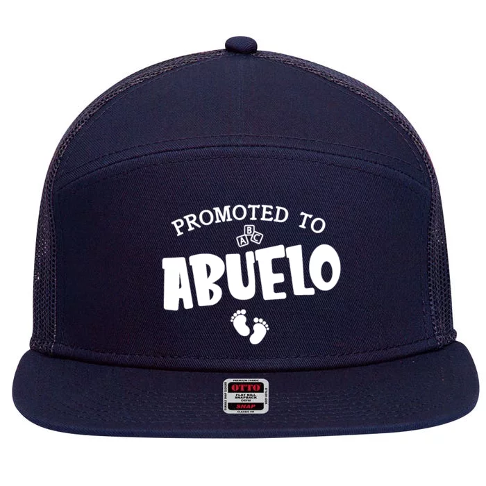 Promoted To Abuelo Pregnancy Announcement For Abuelo 7 Panel Mesh Trucker Snapback Hat